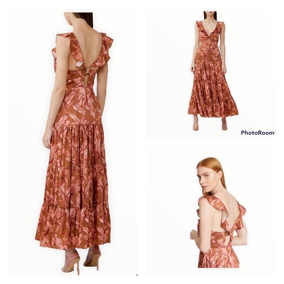 SIGNIFICANT OTHER Soller Ruffle Maxi Dress Chestnut Palm - Picture 1 of 16